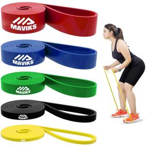 Exercise Resistance Bands for Working Out Set of 5 for Women and Men, Stretch Bands for Exercise, Physical Therapy, Arms Legs Workout, Stretching, Home Fitness (Pull-Up Bands)