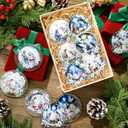 12 Pcs 3 Inch Christmas Nativity Scene Ornaments Christian Christmas Ornament Religious Jesus Ornament Floral Style Acrylic Double Sided Hanging Decor for Xmas Tree Gift(Romantic Design)