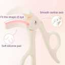 Eyelash Curler with Comfort Grip and Silicone Pad, Superior Curling Effect for Long-Lasting Lift, Includes 2PCS Silicone Replacement Pads, Easy to Use for All Eye Shapes (White)