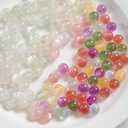 UV Round Loose Beads Bulk, Color Changing Cat Eye Stone Beads for Jewelry Making, Colorful Unique Sunlight Sensitive Spacer Bead for DIY Bracelet Necklace Crafts-100pcs, 8mm