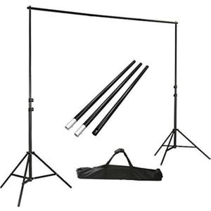 ePhotoInc Photo Video Studio Background Stands Adjustable Photography Video Muslin Backdrop Support System Stands Set with Case H904B
