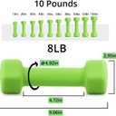 Portzon Weights Dumbbells 10 Colors Options Compatible with Set of 2 Neoprene Dumbbells Set,1-15 LB, Anti-Slip, Anti-roll, Hex Shape for Shoulder,Neck, and Hand Training for Seniors