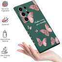 LEECG for Samsung Galaxy S24 Ultra Case, Creative Flower Pattern Design Phone Cover Drop Protection Soft Ultra Thin Scratch Resistant Microfiber Lining Inner for Galaxy S24 Ultra-Butterfly Green