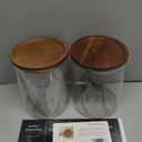 Glass Laundry Storage Containers with Acacia Lids and Scoops, 2 Pack Laundry Room Organization Jars with Labels, Powder Detergent Organizer and Laundry Pod Holder, Glass Laundry Beads Canisters Set