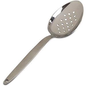 Chef Kunz Perforated Spoon | 18/10 Stainless Steel Plating 9 Inch Basting Quenelle Serving Plating Spoon