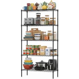 FDW | 5-Tier Wire Shelf | 36" x 14" x 72" | Black