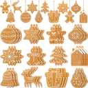 Yookeer 36 Pcs Christmas Tree Ornaments Gingerbread Theme Christmas Hanging Decorations Silicone Winter Hanging Decorations Large House Shaped Xmas Tree Cookie Decor for Holiday Party