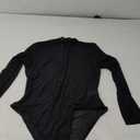 Kepblom Women's Sheer Mesh Bodysuit Sexy Zip Front Long Sleeve See Through Leotard XL