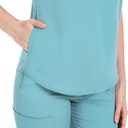 niaahinn Scrubs Set for Women Nurse Uniform Jogger Suit Stretch Top & Pants with Multi Pocket for Nurse Esthetician Workwear Small