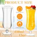 Norme 48 Pack Hurricane Glass Plastic Bulk 15 oz Break Resistant Pia Colada Cocktail Glasses Reusable Acrylic Clear Tulip Drinking Cups for Wedding Spring Summer Party Cocktails Beer Wine Juice, 3.27 x 8.11 x 2.95 inches