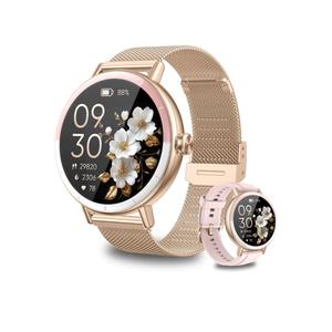 KEEPONFIT Smart Watches for Women Android/iPhone, IP68 Waterproof Fitness Tracker with Bluetooth Calls(Answer&Make), Activity Pedometer/Heart Rate/SpO2 Monitor/100+ Sports Model