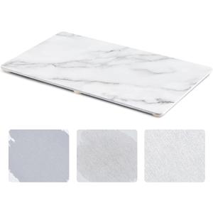 Ferrochef 32" X 18" Extra Large Stone Dish Drying Mat for Kitchen Counter Marble Diatomaceous Earth Mat with Wooden Feet Absorbent Quick Dry for Pot Dishes Bottles Cups Tableware (White)