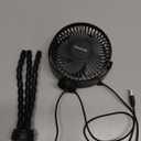 Gaiatop Mini Portable Stroller Fan, Battery Operated Small Clip on, Detachable 3 Speed Rechargeable, 360 Rotate Flexible Tripod Better Cooling for Car Seat Crib Treadmill Travel Black