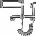 Wall Mount Kitchen Sink Faucet 4"/6"/8" Center, Folding Commercial Faucet, Pot Filler Faucet with Side Sprayer