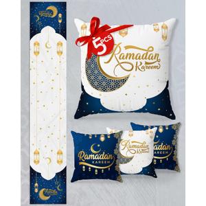 OLEEK Ramadan Table Runner Set - 4 Ramadan's Pillow Covers 20x20- Ramadan Decorations for Home 2026 - Ramadan Table Decor - Ramdan Decor - Ramadan's Decorations for Table - Ramdan Gifts