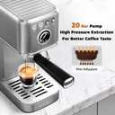 CHULUX Elite Espresso Machine with Milk Frother, Compact Hot and Ice Expresso Coffee Maker for Cappuccino, Latte and Americano, 20 Bar Italian High Pressure Pump, Metallic Gray