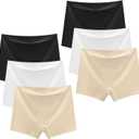Teen Girls Seamless Boyshorts Underwear No Show Underpants Zero Feel Safety Panties for Dress Age 8-18 (10-12 Years, Multicolor 2)