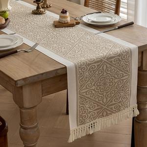 Table Runners 138 Inches,Waterproof Boho Table Runner with Tassel Fringe,Table Runner for Party Coffee Table