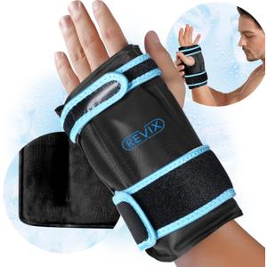 REVIX Hand Ice Pack Wrap for Discomfort Reducing, Reusable Gel Ice Pack for Wrist Relaxation, Promoting Flexibility and Mobility by Cold Compression Therapy (Black, 1 Pack)