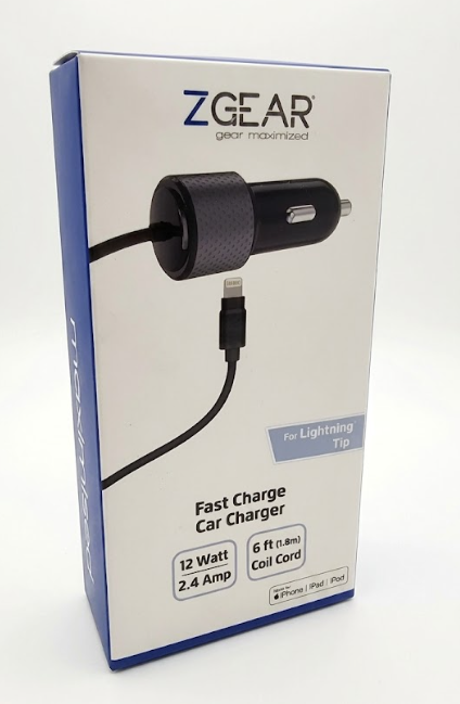 ZGEAR Fast Charge Car Charger For Apple Devices 12W 6 Feet