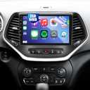 [2G+64G] Radio for Jeep Cherokee 2013-2018, 10 inch Android Touch Screen Cherokee Car Stereo, Carplay/Android Auto/EQ Audio/1080P/SWC/Bluetooth