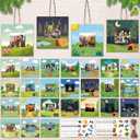Cholemy 48pcs Camp Picture Frame Craft, DIY Hanging Photo Frame Ornaments Craft Kit with Stickers for Kids, Vbs Sunday School Holiday Decor, Outdoor Nature Themed Photo Gift Tags(Camping Style), 4.7 x 3.9 inches