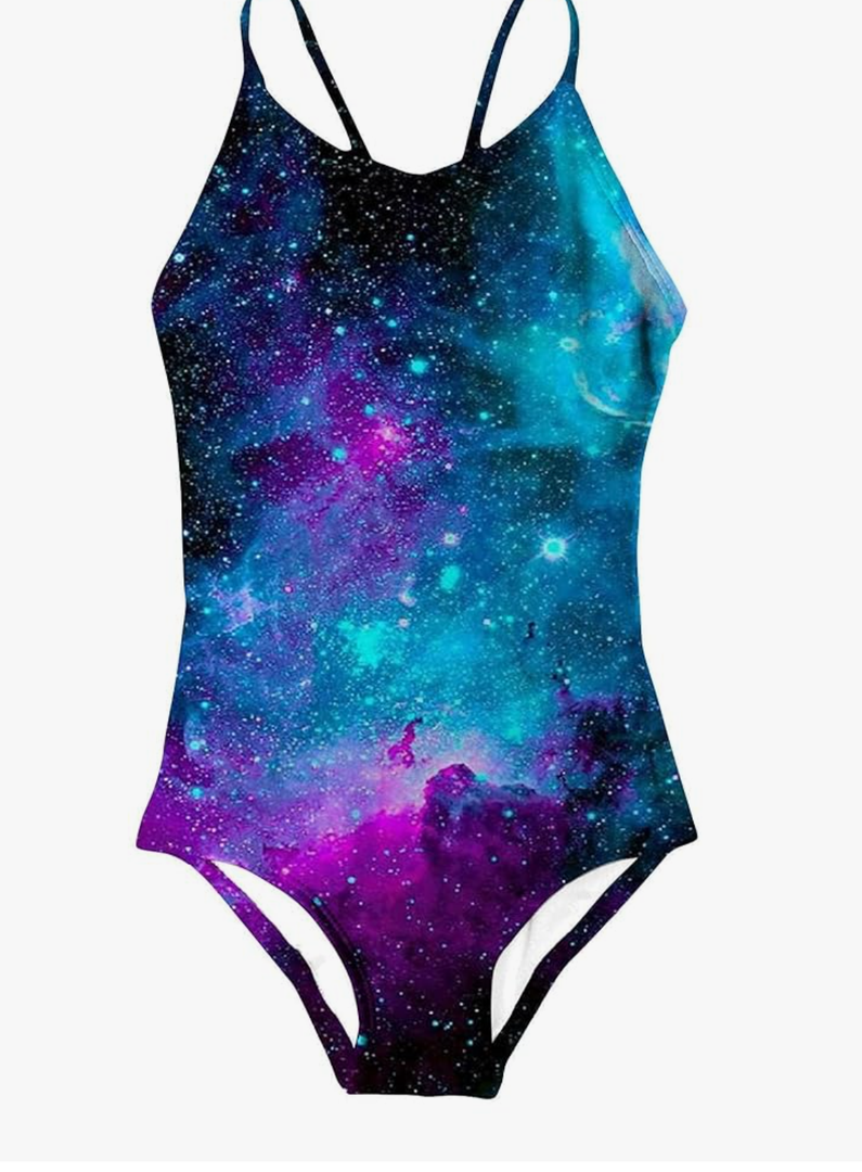 Idgreatim Girls One Piece Swimsuits Quick Dry Beach Swimwear Bathing Suit for Beach, Size 11-12 Years