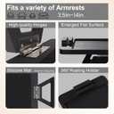Couch Arm Tray with 360Phone,Bamboo Folding Sofa Tray,Sofa Armrest Trays Clip-On Couch Desk for Drinks,Snacks,Phone,Remote ControlBlack