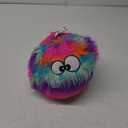 goDog Furballz Squeaky Plush Ball Dog Toy, Chew Guard Technology - Cool Rainbow, Large