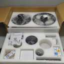 Asyko Crystal Ceiling Fan Fandelier with Lights - Modern Outdoor Fans with Remote ControlNoiseless DC Motor, Retro/Farmhouse Lighting, Dining Room Living Room (62")