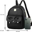 I IHAYNER Girls Bowknot 3-Pieces Fahsion Leather Backpack Backpack Purse for Women Rucksack for Ladies Shoulder Bag