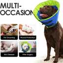 AOFITEE Dog Cone Collar, Adjustable Dog Cones Alternative for Large Dogs After Surgery with Buckle, Pet Cone for Dogs to Stop Licking, Neuter Elizabethan Cones for Wound Healing(Bluegreen,X-Large)