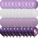 Ruburu White Lavender Purple– Gradient Purple color Balloons for Baby Shower/Birthday/Girl Wedding/Anniversary Party Decorations (Voilet + Light Purple)