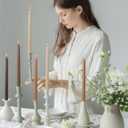 Candlesticks Brown Taper Candles 10.5 inch Dripless Tapered Candles Ideal as Dinner Candles Smokeless and Unscented Long Burning,Set of 12