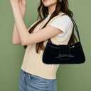 Small Shoulder Bags for Women Suede Handbag Cute Bow Purse Y2K Suede Hobo Handbag Clutch Underarm Purse