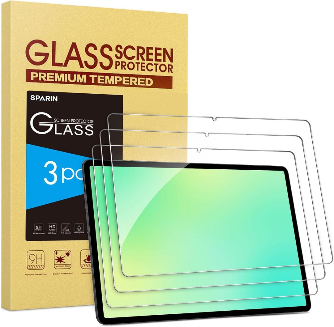 SPARIN 3 Pack Screen Protector for Samsung Galaxy Tab A11 Plus (A11+)/A9 Plus (A9+) 5G 11 Inch 2025/2023, Case Friendly Tempered Glass Tablet Film, Anti Scratch, (SM-X230/X235/X236B/X210/X216/X218)