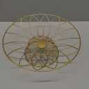 Large Metal Wire Fruit Bowl, 12-inch Round Mesh Fruit Basket for Kitchen Countertop, Modern Decorative Bread Vegetable Storage Holder Organizer, Elegant Gold Iron Art(Gold)