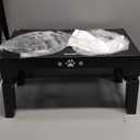 Elevated Dog Bowls for Medium Large Size Dogs, Non-Slip Dog Feeder with 1*Stainless Steel Dishes & 1*Slow Feeder Bowl, 5 Heights Adjustable Raised Bowls to 3.15-8.66-9.84-11.02-12.2 (Black)