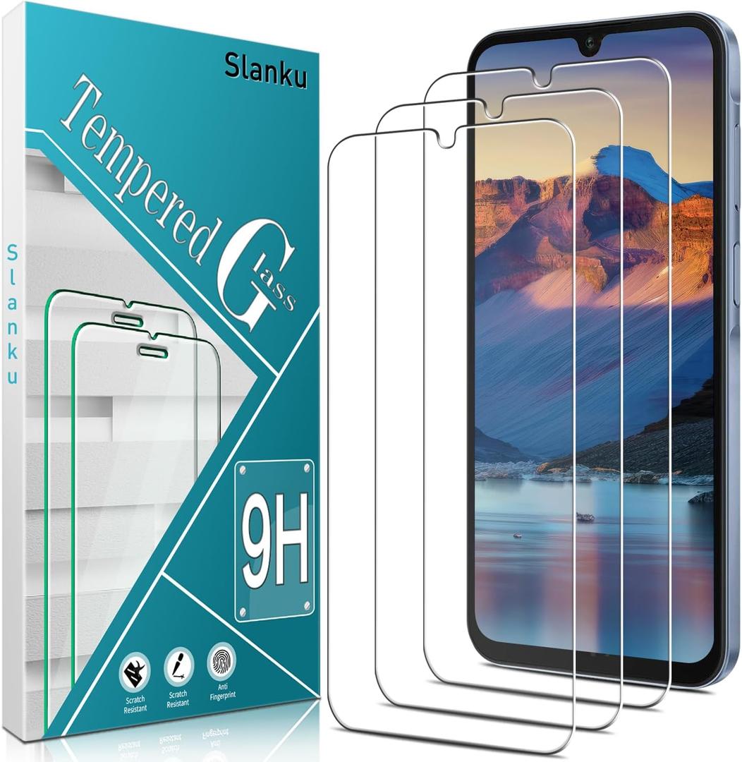 Slanku [3 Pack Screen Protector for Samsung Galaxy A15 5G / A15 Tempered Glass, Touch Sensitivity, Bubble Free, Anti Scratch, Transparent