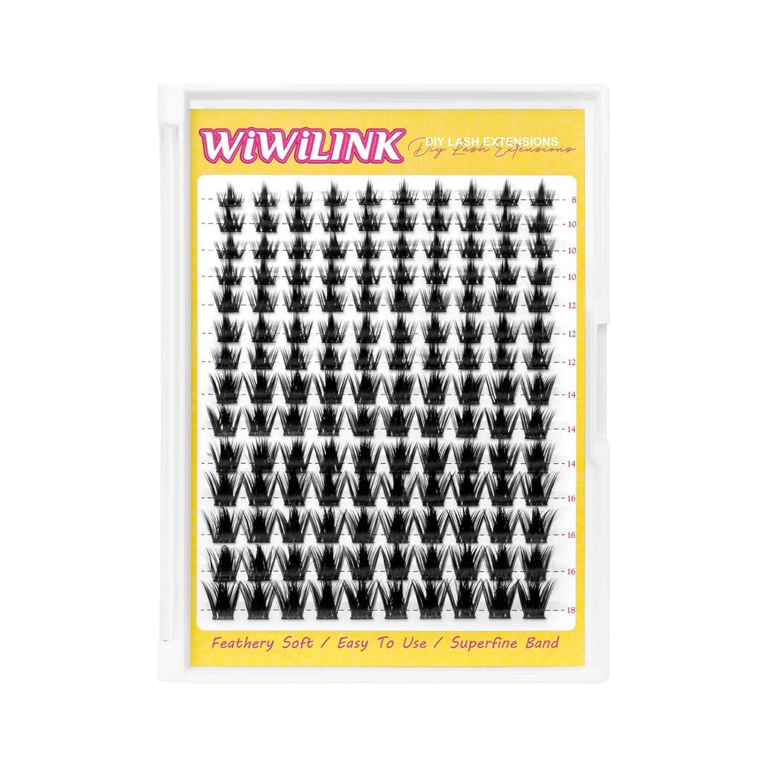 Manga Lash Clusters 8-18mm Fairy Eyelash Clusters DIY Lash Extension Spikes 0.3mm Wispy Natural Individual Cluster Eyelash Extensions D Curl, California Sunset