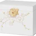 Jewelry Box with Lock for Girls: Jewelry Organizer for Dresser - 3-Drawer Earrings Storage Girls Women Gift (White)