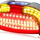NTHREEAUTO Motorcycle Tail Light Brake Lights Integrated LED Turn Signals Compatible with Honda Yamaha Suzuki ATV Cruiser Sportbikes Touring Dirt Bike Standard Street Bikes