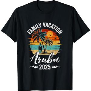Family Vacation Black T-shirt Size M