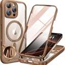 Miracase Magnetic for iPhone 16 Pro Max Case 6.9'' [Compatible with MagSafe] Full-Body Phone case with Built-in Glass Screen Protector& Camera Protector,Drop Proof 16 Pro Max Cover,Desert Brown