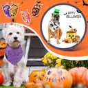 Sanwuta 60 Pieces Halloween Dog Bandanas Bulk Pet Fall Holiday Adjustable Pumpkin Ghost Dog Bandana for Bib Triangle Puppy Scarf Washable Halloween Thanksgiving for Small Medium(25.6 x 17.7)