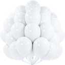 PartyWoo White Balloons 50 pcs 12 Inch Latex Helium White Cream Balloons for Wedding Baby Shower Birthday Bridal Shower Graduation Engagement Princess Anniversary Party Decorations White-Y13