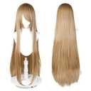 UTIEHD 100cm / 40 Inch Long Wig, Universal Costume Wig, Perfect for Party, Festivals, and Halloween (Light Brown)