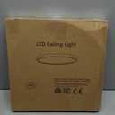 Matane 12 Inch LED Flush Mount Ceiling Light Fixture with Night Light, 24W 2400LM 3000K/4000K/5000K Selectable, Dimmable Ceiling Lights for Bedroom, Dining Room, Kitchen, Round Black