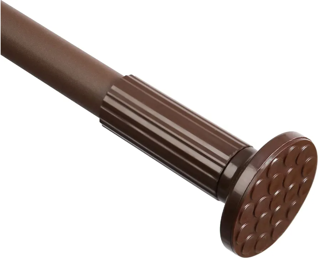 Tension Shower Curtain, Spring Shower Tension Curtain Rod, Closet Rod, for Windows or Shower, Rust Resistant Easy to Install, Umimile (Brown, 51-126”)