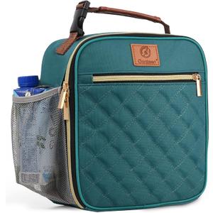 Lunch Box for Women Men Kids Girls Teen Adults,Insulated Lunch Bag with Bottle Holder,Small Lunch Box Cooler Lightweight Reusable LunchBox for Work Office School Travel Picnic-Lake Green (5 Liters)